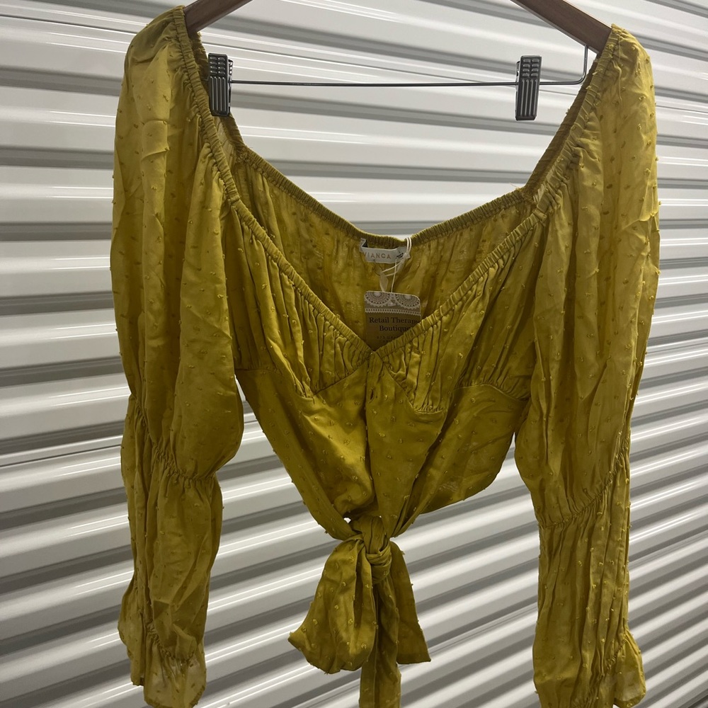 Mustard Crop Blouse